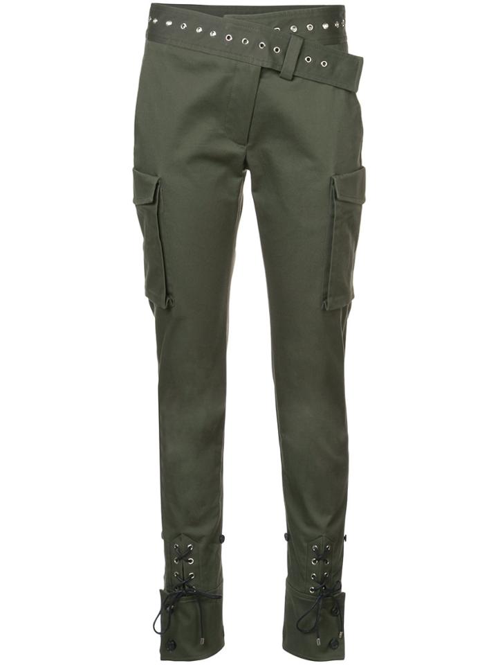 Monse Belted Lace-up Cuff Trousers - Green