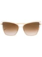 Dita Eyewear Oversized Square Frame Sunglasses, Women's, Grey, Metal