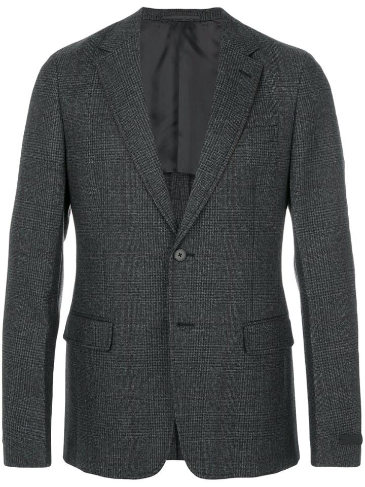 Prada Classic Fitted Tweed Blazer - Grey