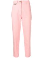 Gcds Raw-hem Cropped Trousers - Pink