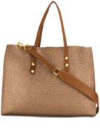 Twin-set Glitter Logo Tote - Brown