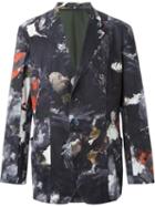 Yohji Yamamoto Oil Paint Print Blazer, Men's, Size: 4, Black, Cotton/cupro