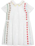 Burberry Kids Teen Peter Pan Collar Embroidered Cotton Dress - White