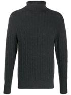 N.peal Cable Knit Roll Neck Jumper - Black