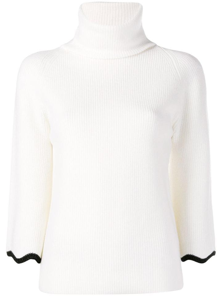 Red Valentino Ruffle Cuff Sweater - White