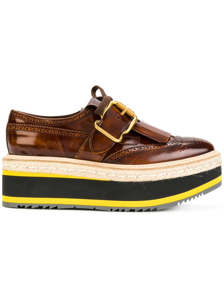Prada Platform Brogues - Brown