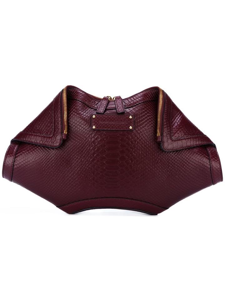 Alexander Mcqueen 'de Manta' Clutch, Women's, Red, Leather