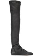 Rick Owens Thigh Length Flat Boots