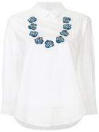 Miyao Floral Embroidery Blouse - White