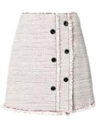 Proenza Schouler Button Detailing Skirt, Women's, Size: 6, Red, Acetate/silk/cotton