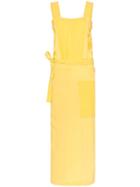 By Walid Shirley Embroidered Wrap-panel Dress - Yellow