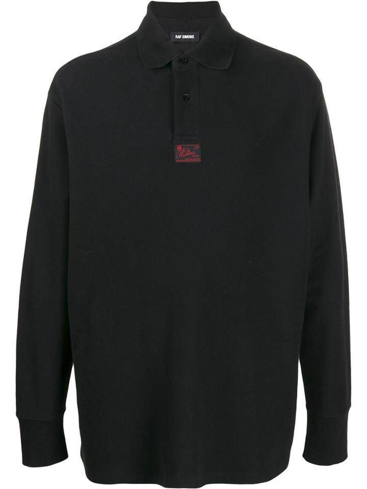 Raf Simons Long Sleeve Polo Shirt - Black