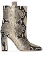 Paris Texas Snake-effect 100mm Ankle Boots - Pitone 116 Natur