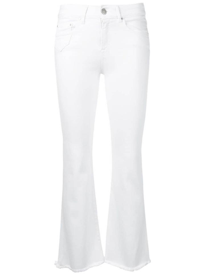 Don't Cry Skinny Fringed Flare Jeans - White