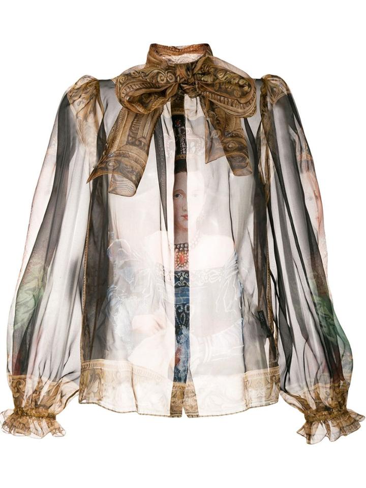 Dolce & Gabbana Renaissance Print Blouse - Brown