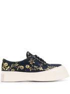 Marni Floral Embroidered Flatform Sneakers - Blue
