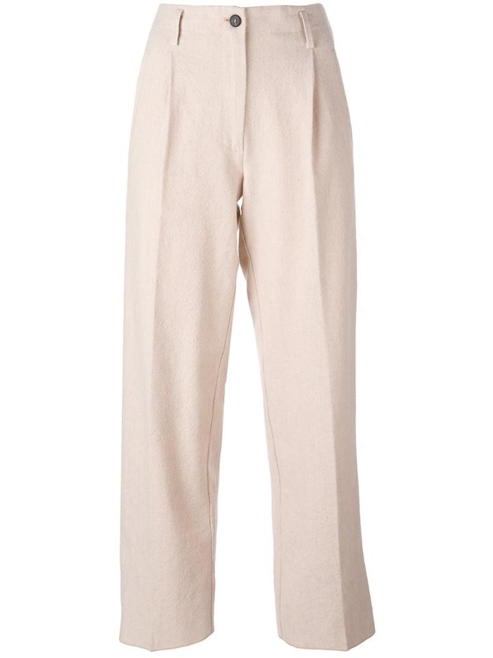 Forte Forte 'my Pants' Straight Trousers, Women's, Size: 0, Pink/purple, Cotton/linen/flax/polyamide/wool
