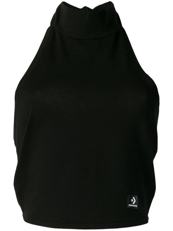Converse Halter Neck Crop Top - Black