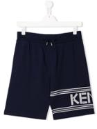 Kenzo Kids Drawstring Logo Shorts - Blue