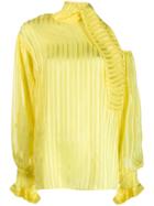 Marc Ellis One-shoulder Striped Blouse - Yellow