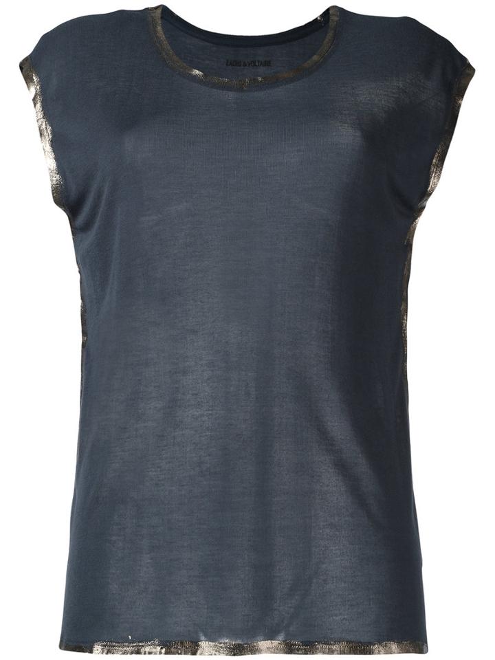 Zadig & Voltaire Shinny Trim T-shirt, Women's, Size: Medium, Grey, Modal
