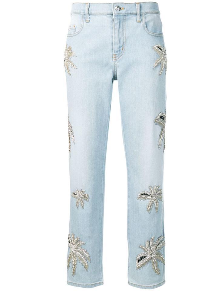 Philipp Plein Boyfriend Fit Denim Trousers - Blue