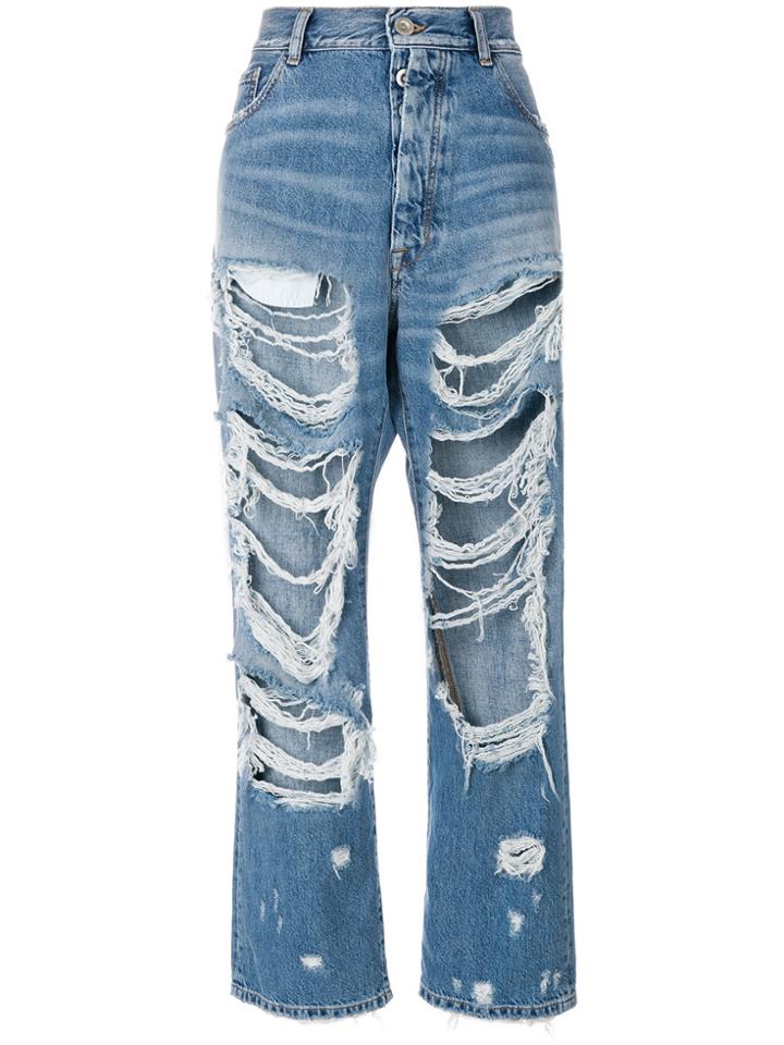 Unravel Project Destroyed Denim Jeans - Blue