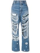 Unravel Project Destroyed Denim Jeans - Blue