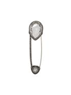 Alexander Mcqueen Crystal Embellished Brooch - Silver