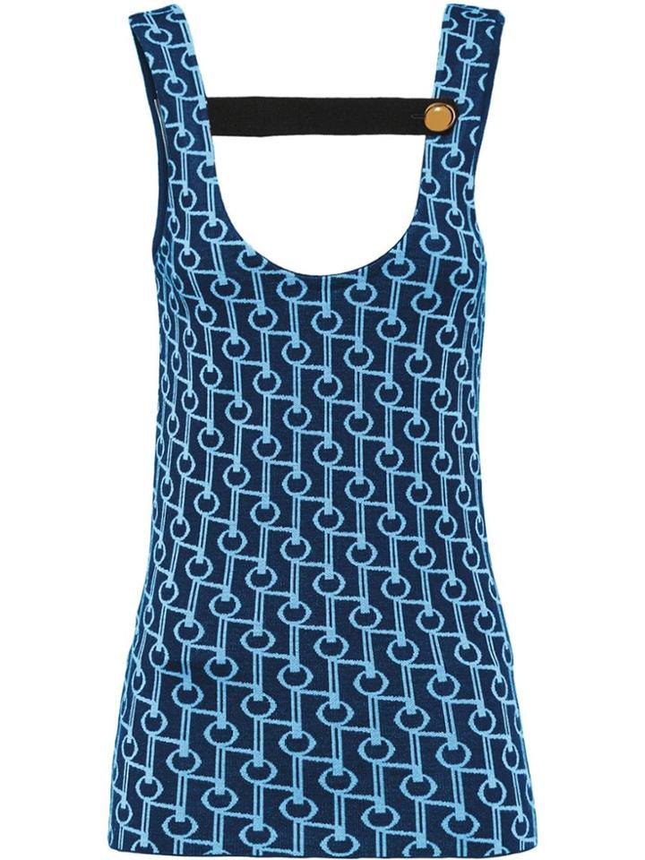 Prada Jacquard Wool Vest - Blue