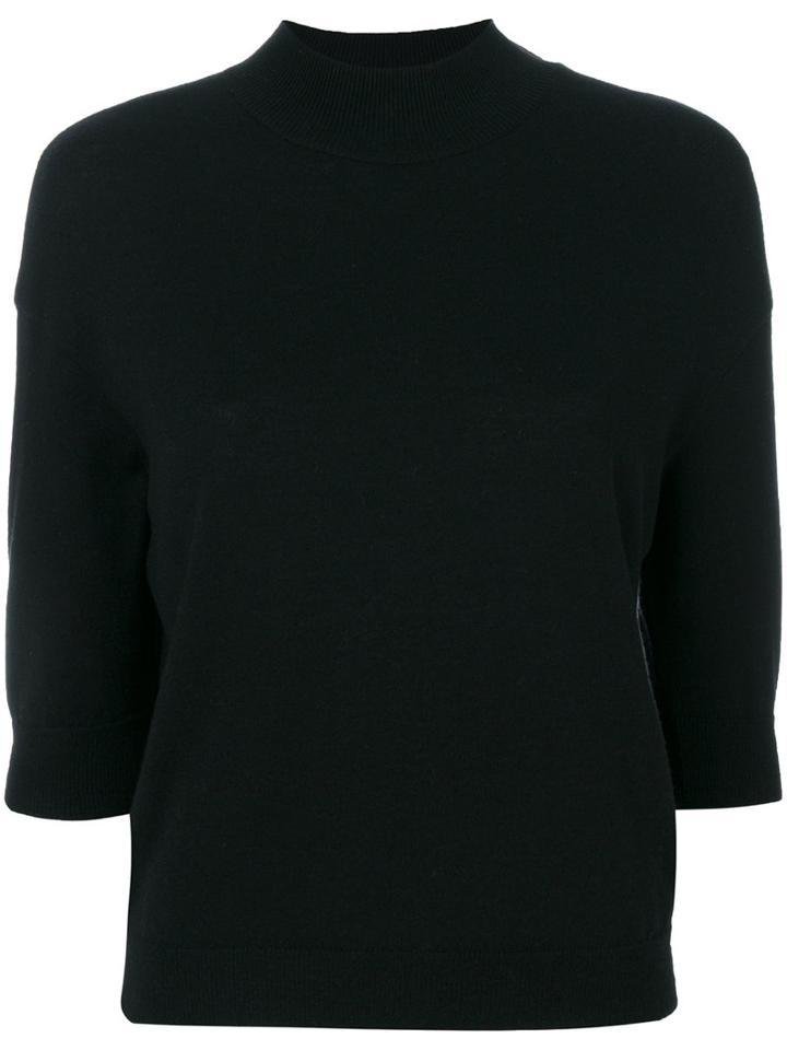 Giambattista Valli - Cropped Sleeve Sweater - Women - Cashmere - 42, Black, Cashmere