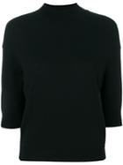 Giambattista Valli - Cropped Sleeve Sweater - Women - Cashmere - 42, Black, Cashmere