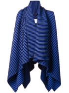 Ingie Paris Striped Waterfall Cardigan, Women's, Size: Medium, Blue, Viscose/polyamide/polyester