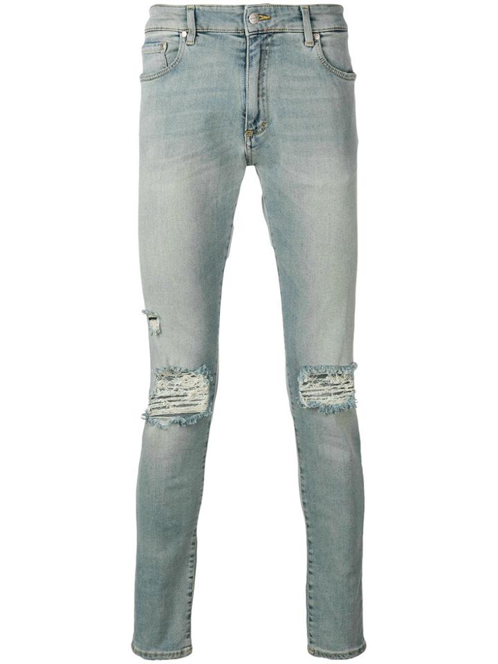 Represent Ripped Skinny Jeans - Blue