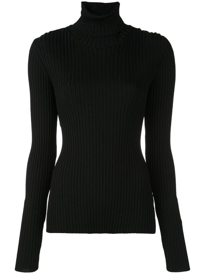Proenza Schouler Lightweight Ribbed Turtleneck Sweater - Black
