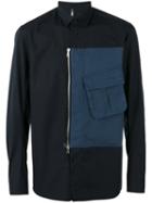 Oamc Zipped Cargo Pocket Shirt, Men's, Size: Medium, Blue, Cotton