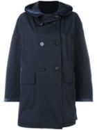 Moncler - Hooded Mid-length Coat - Women - Polyester/spandex/elastane - 2, Women's, Blue, Polyester/spandex/elastane