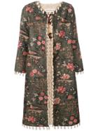 Shirtaporter Floral Fitted Coat - Green