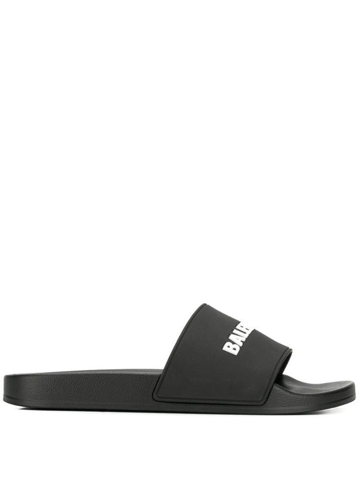 Balenciaga Everyday Logo Slides - Black