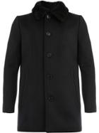 Saint Laurent Contrast Collar Coat - Black
