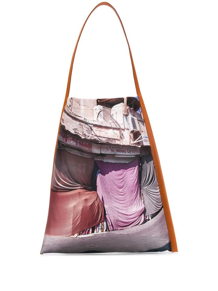 Pb 0110 Shop Front Print Tote Bag - Grey