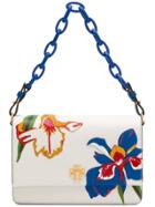 Tory Burch Kira Floral Double Strap Shoulder Bag - White