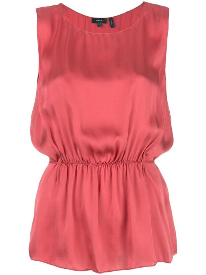 Theory Elasticated Waist Blouse - Red