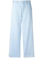 No21 Wide Leg Cropped Trousers - Blue
