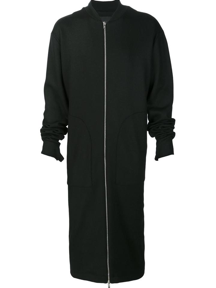 Thamanyah Long Zipped Hoodie, Men's, Size: 50, Black, Cotton/polyamide/wool