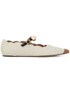 Marni Scalloped Edge Ballerinas - White