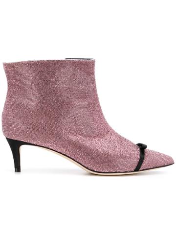 Marco De Vincenzo Pointed Boots - Pink & Purple