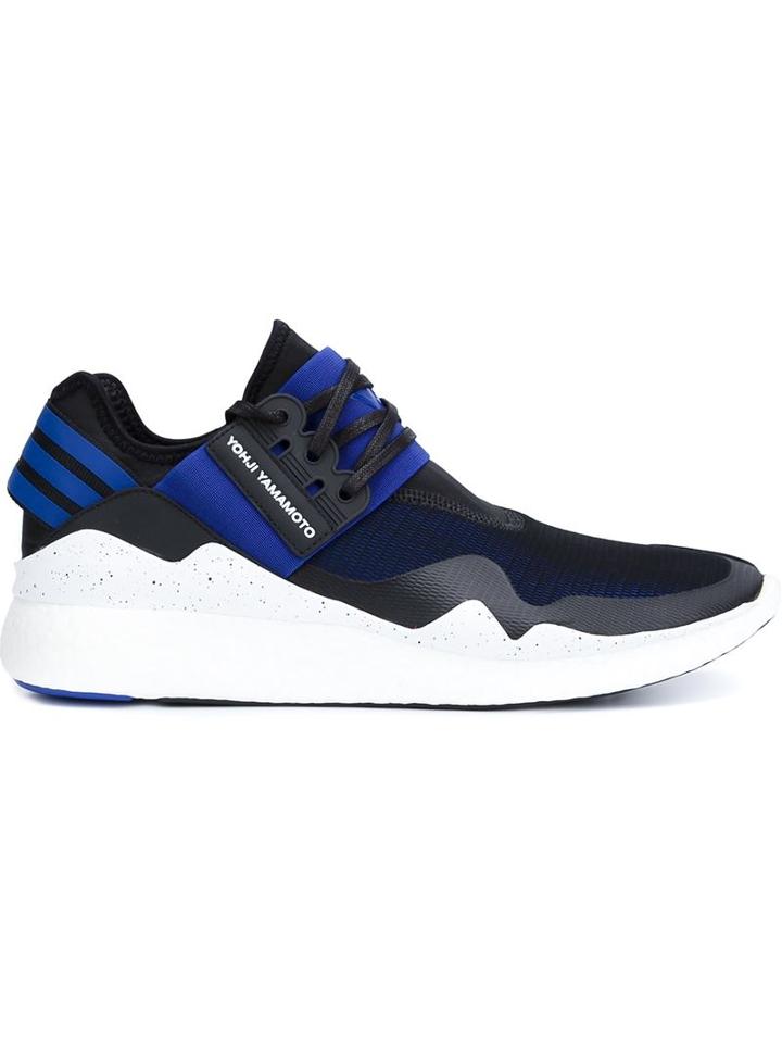Y-3 Retro Boost Sneakers, Men's, Size: 9.5, Black, Rubber/leather/nylon