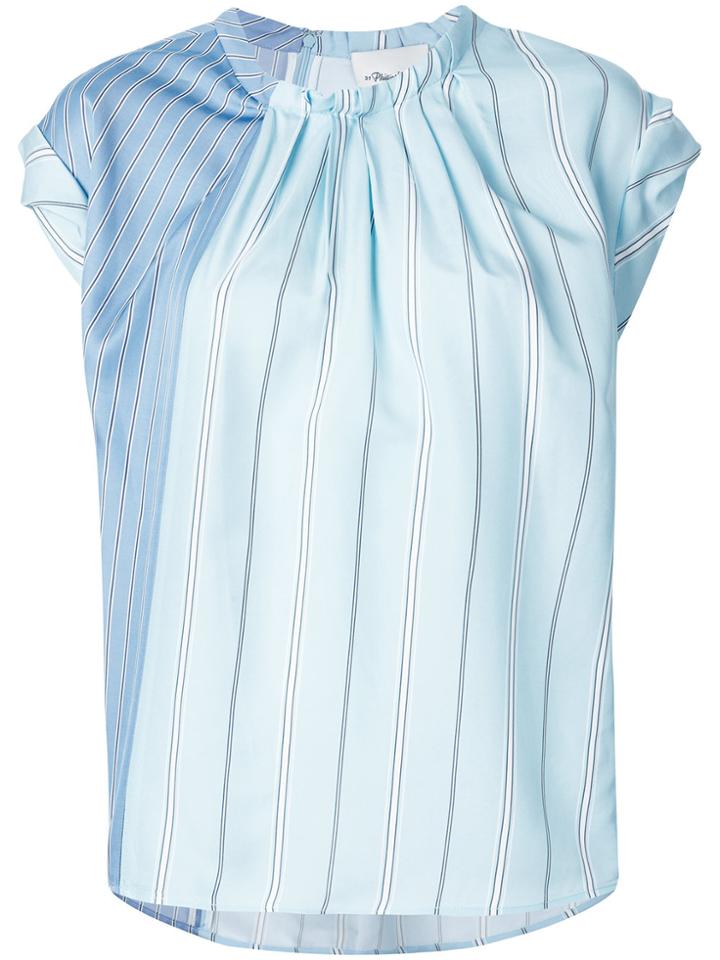 3.1 Phillip Lim Asymmetric Striped T-shirt - Blue