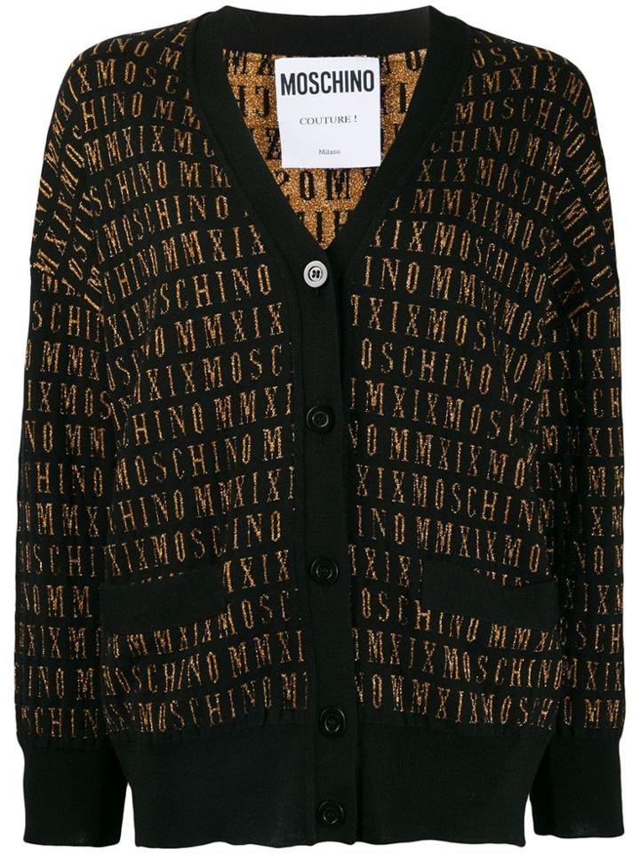 Moschino Mmxix Intarsia Cardigan - Black